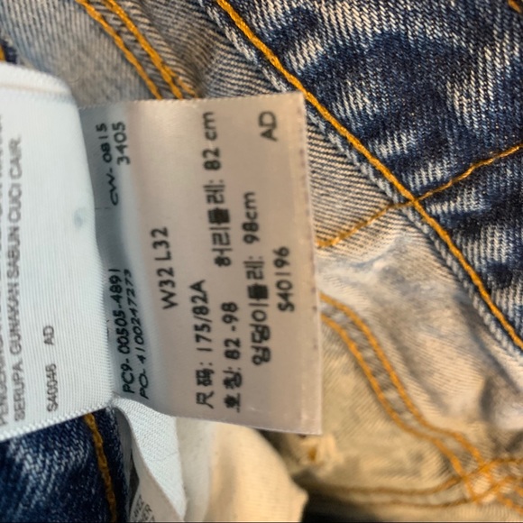 Levis 505 Jeans 32x32 Medium Wash Distressed - Picture 4 of 5